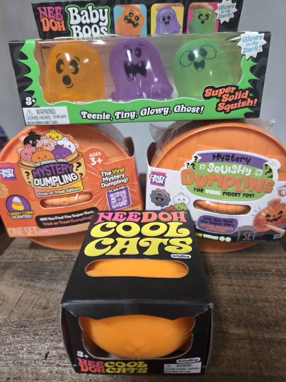 Needoh Baby Boos, Cool Cats, RMS candy Corn Scented, And Glitter Pumpkin Edition